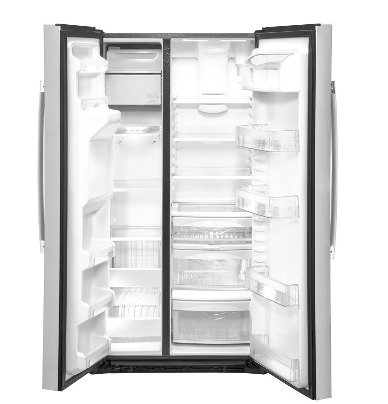 GE  21.8 Cu. Ft. Counter-Depth Fingerprint Resistant Side-By-Side Refrigerator - Fingerprint Resistant Stainless (GZS22IYNFS)