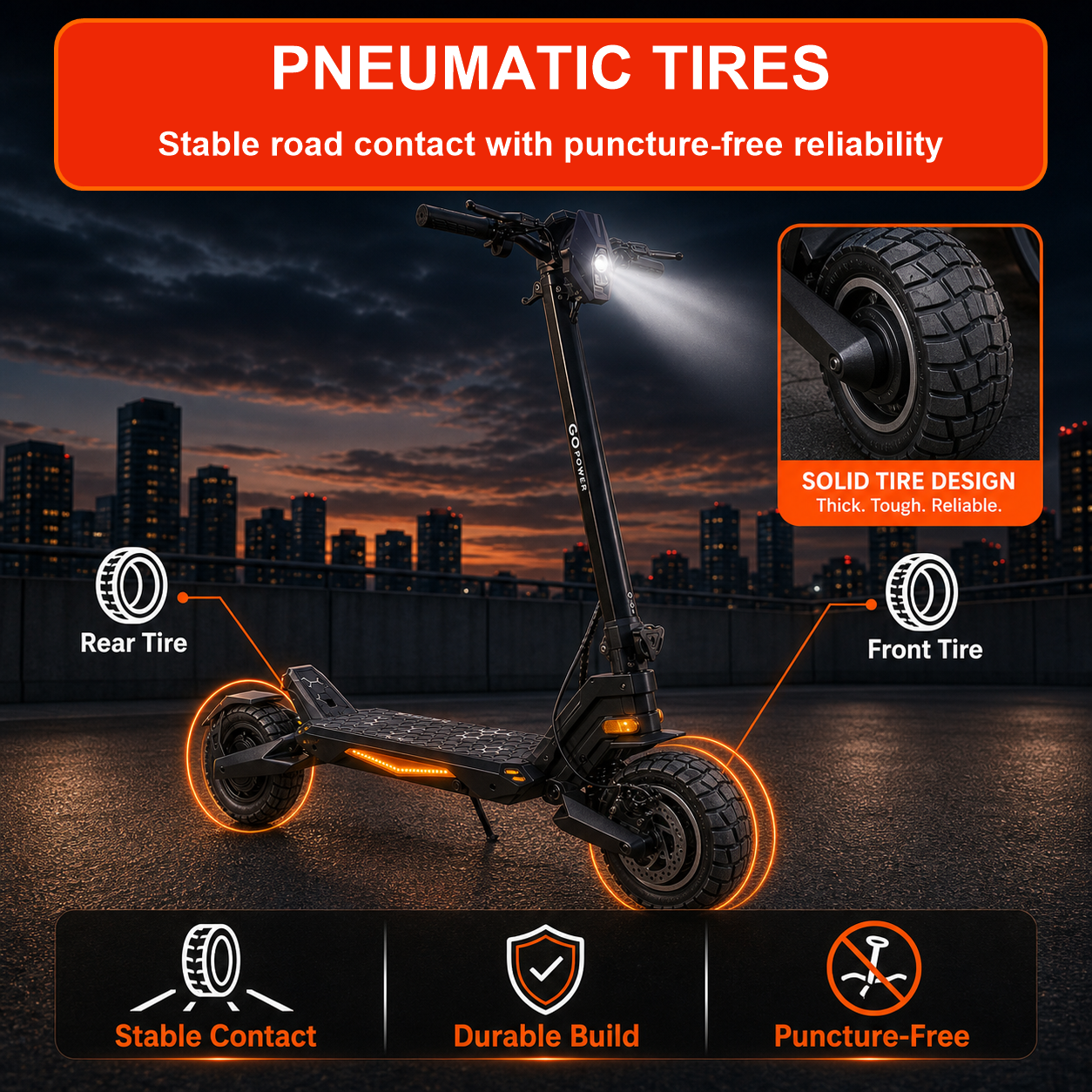 GoPowerBike Go Delta Electric Scooter 28 MPH 25 Mile Range 1000W 48V New