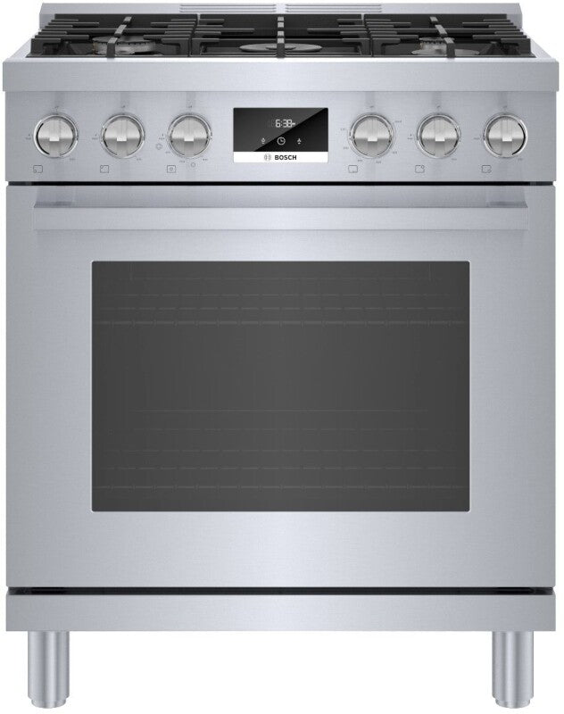 BOSCH  800 Series Dual Fuel Freestanding Range 30'' - Stainless Steel (HDS8055U)