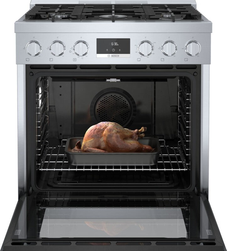 BOSCH  800 Series Dual Fuel Freestanding Range 30'' - Stainless Steel (HDS8055U)