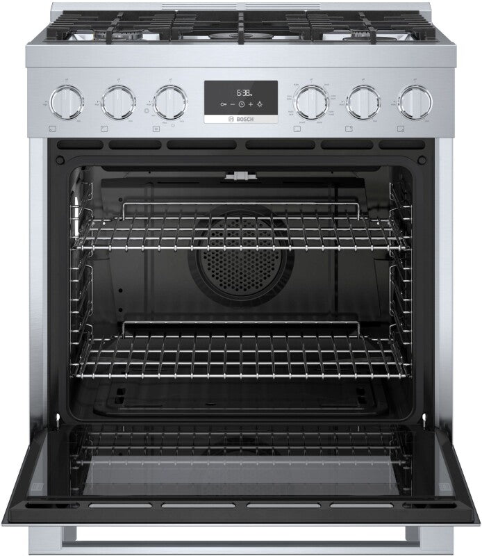 BOSCH  800 Series Dual Fuel Freestanding Range 30'' - Stainless Steel (HDS8055U)