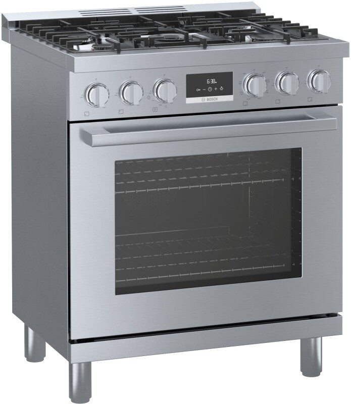 BOSCH  800 Series Dual Fuel Freestanding Range 30'' - Stainless Steel (HDS8055U)