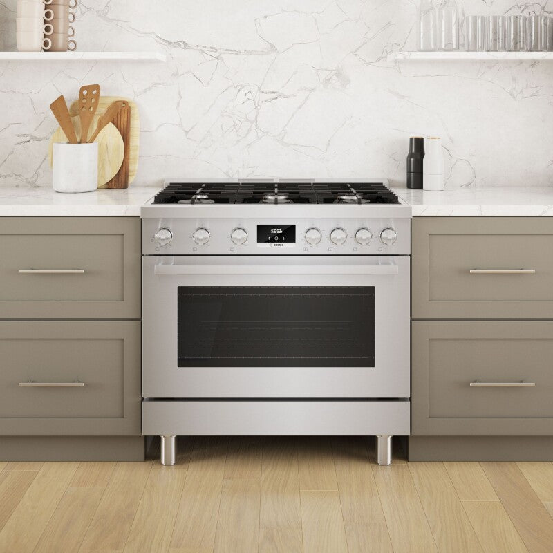 Bosch  800 Series Dual Fuel Freestanding Range 36'' - Stainless Steel (HDS8655U)