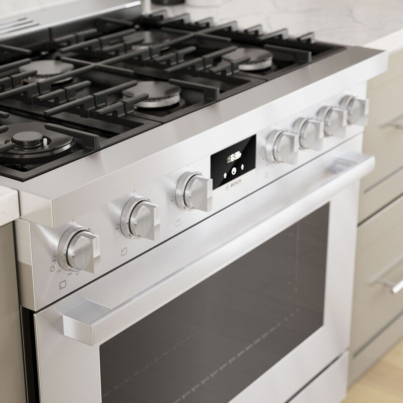 Bosch  800 Series Dual Fuel Freestanding Range 36'' - Stainless Steel (HDS8655U)