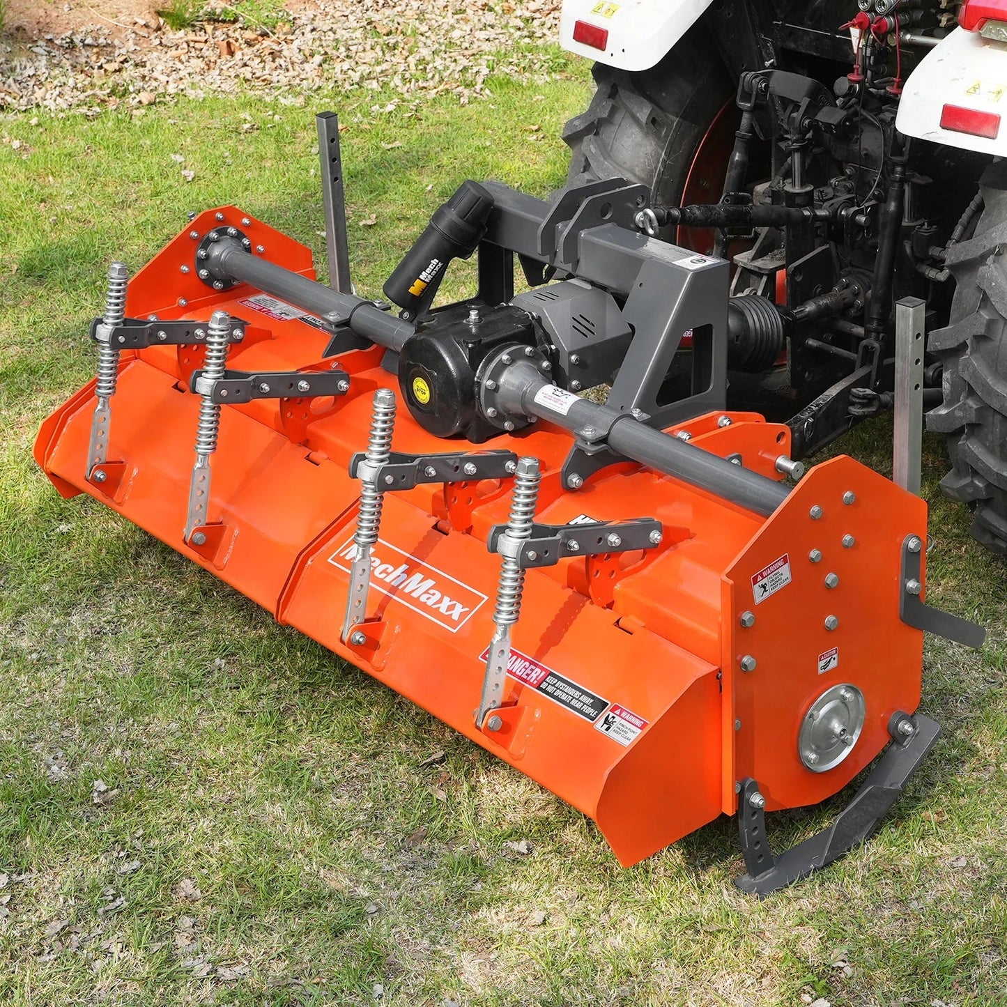 MechMaxx HRT80 Rotary Tiller 80" Heavy Duty 3 Point Hitch Cat.2 Gear Drive PTO Shaft Included Slip Clutch 40-80 HP New