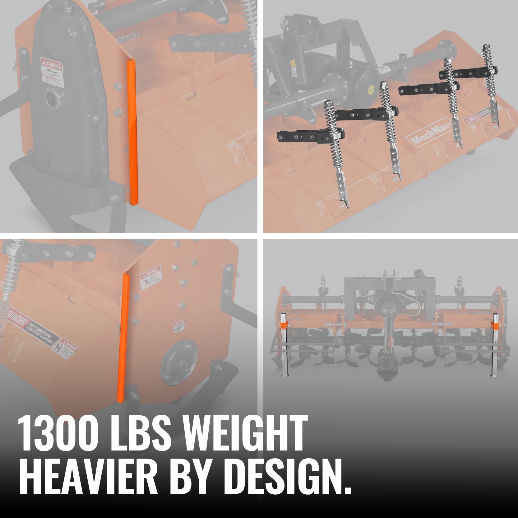 90 in Heavy Duty Rotary Tiller,  3 Point Hitch Cat.2,  Gear Drive,  PTO Shaft Included with Slip Clutch,  50-90 HP,  HRT90