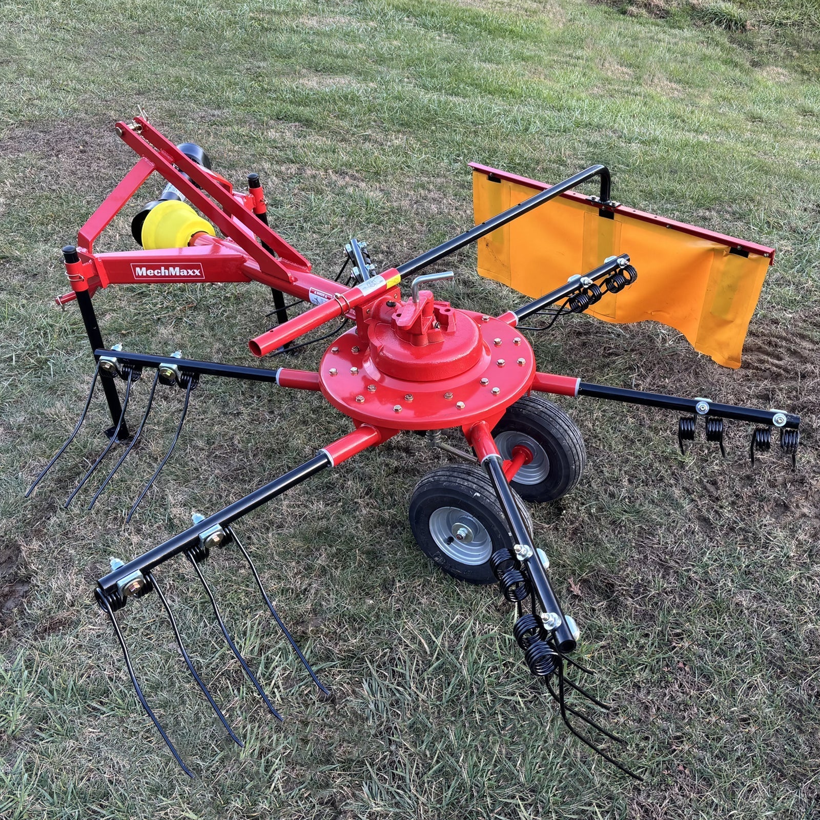 MechMaxx HT100 Hay Rake 100" 3-Point Hitch 6 Rotary Pull-Type Tedder 15-50 HP New