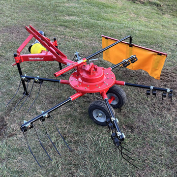 MechMaxx HT100 Hay Rake 100" 3-Point Hitch 6 Rotary Pull-Type Tedder 15-50 HP New