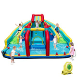 Costway Inflatable Double Water Slide Park Obstacle Course w/ 735W Blower 36077605 New