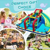 Costway Inflatable Double Water Slide Park w/ 750W Blower Obstacle Course 23155331 New