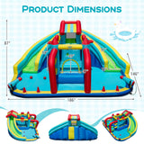 Costway Inflatable Double Water Slide Park w/ 750W Blower Obstacle Course 23155331 New