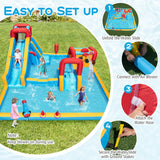 Costway 9-in-1 Inflatable Double Water Slide Park Bounce House w/ 750W Blower 723958164 New