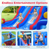 Costway Inflatable Water Slide Park Bounce House Double Slides 750W Blower 46772141 New