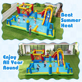 Costway 9-in-1 Inflatable Water Slide Bounce House w/ 750W Blower 76365037 New