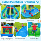 Costway Dinosaur Kids Inflatable Bounce House Water Park Double Slides 750W Blower 88214674 New