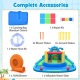 Costway Dinosaur Kids Inflatable Bounce House Water Park Double Slides 750W Blower 88214674 New