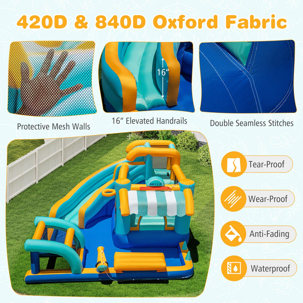 Costway Inflatable Water Slide Bounce House Kids Jump Castle w/ 680W Blower 278369514 New