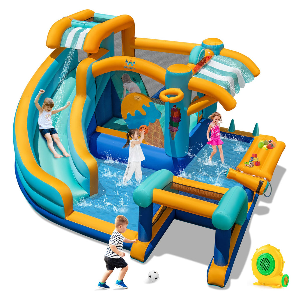 Costway Inflatable Water Slide Bounce House Kids Jump Castle w/ 680W Blower 278369514 New