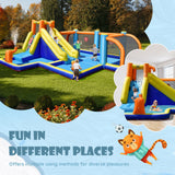 Costway Giant Soccer-Themed Inflatable Water Slide w/ 735W Blower 26943871 New