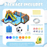 Costway Giant Soccer-Themed Inflatable Water Slide w/ 735W Blower 26943871 New