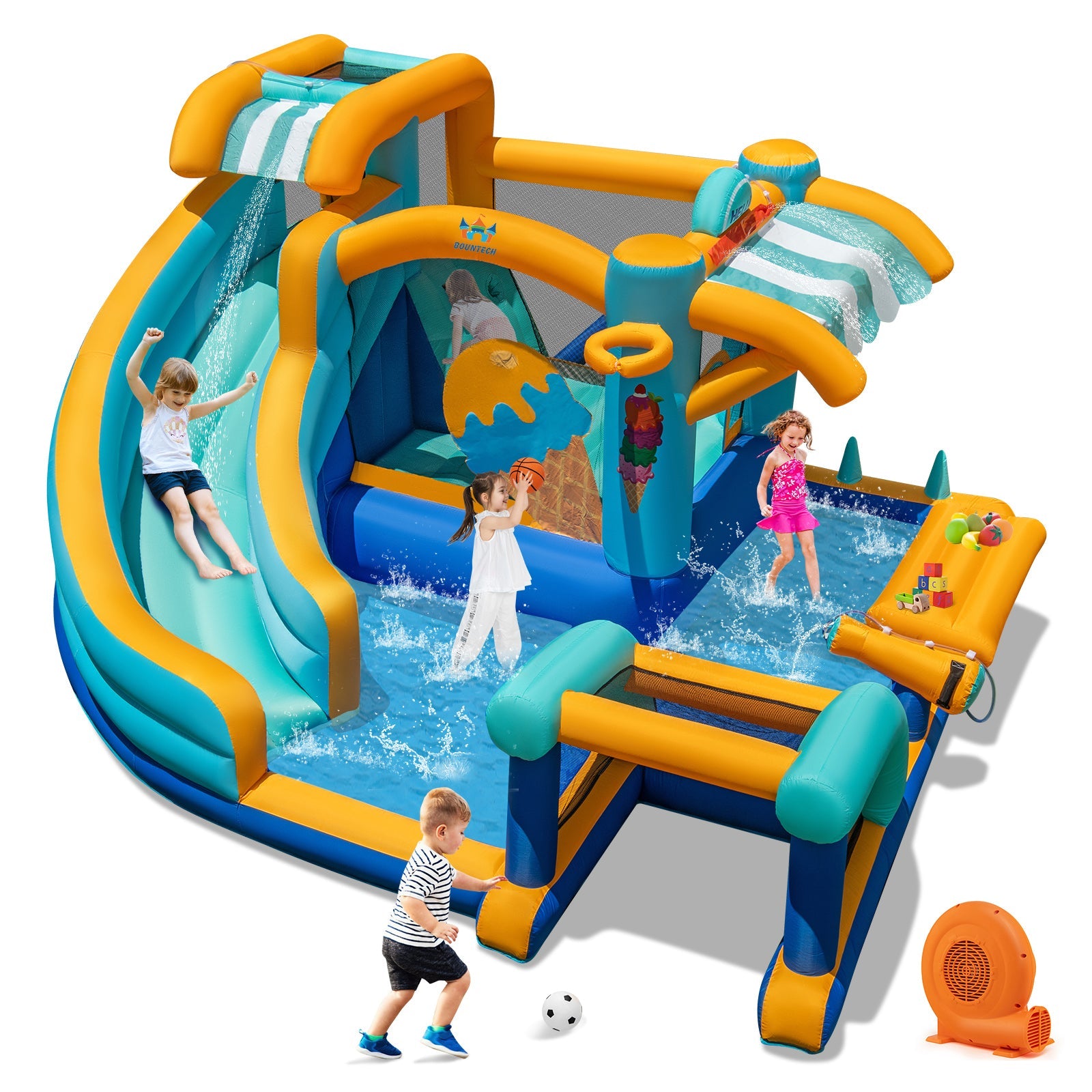Costway Inflatable Water Slide Bounce House Kids Jump Castle w/ 750W Blower 984671523 New
