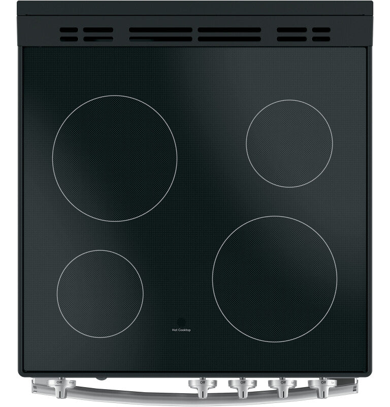GE  24" Free-Standing/Slide-in Front Control Range with Steam Clean and Large Window - Stainless Steel (JAS640RMSS)
