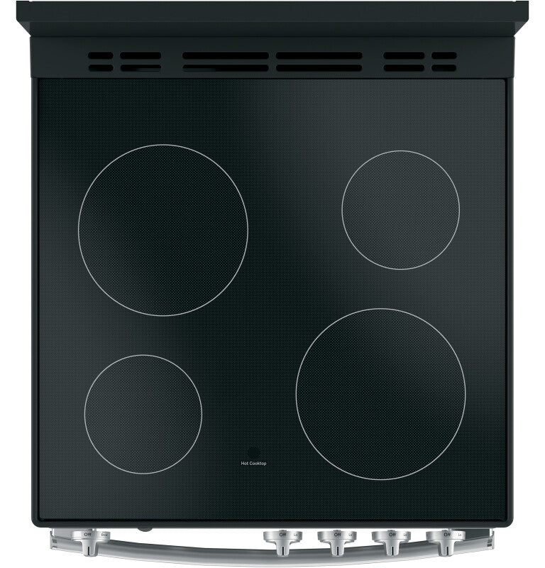 GE  24" Free-Standing/Slide-in Front Control Range with Steam Clean and Large Window - Stainless Steel (JAS640RMSS)