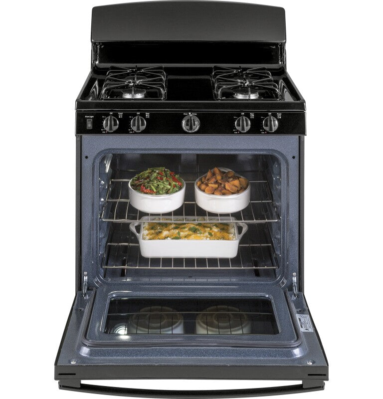 GE  30" Free-Standing Gas Range - Black (JGBS30DEKBB)