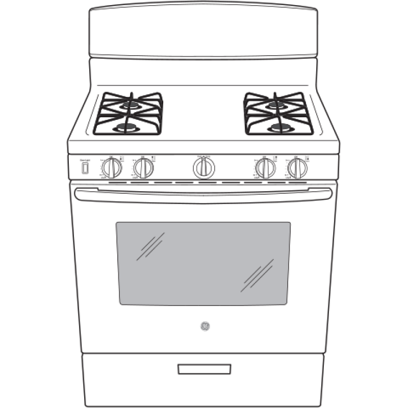 GE  30" Free-Standing Gas Range - Black (JGBS30DEKBB)