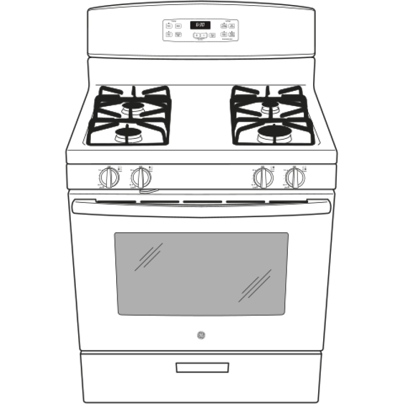 GE  30" Free-Standing Gas Range - White (JGBS60DEKWW)