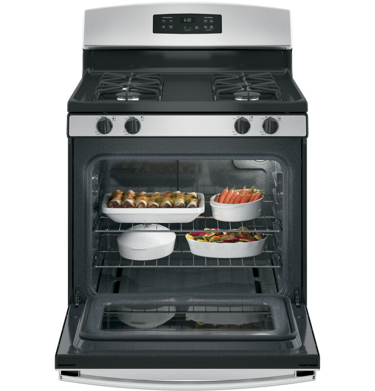 GE  30" Free-Standing Gas Range - Stainless Steel/Black (JGBS60REKSS)
