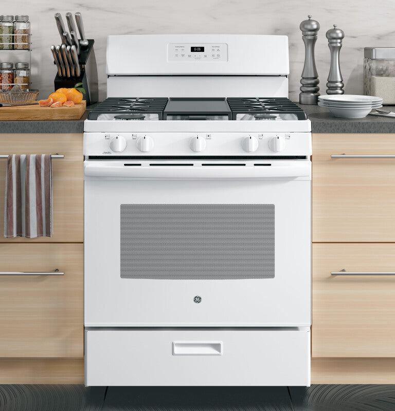 GE  30" Free-Standing Gas Range - White (JGBS66DEKWW)
