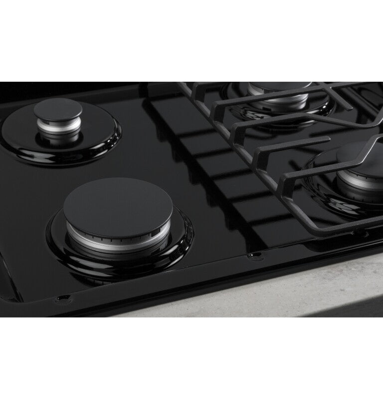 GE  30" Built-In Gas Cooktop with Dishwasher-Safe Grates - Black (JGP3030DLBB)