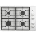 GE  30" Built-In Gas Cooktop with Dishwasher-Safe Grates - White (JGP3030DLWW)
