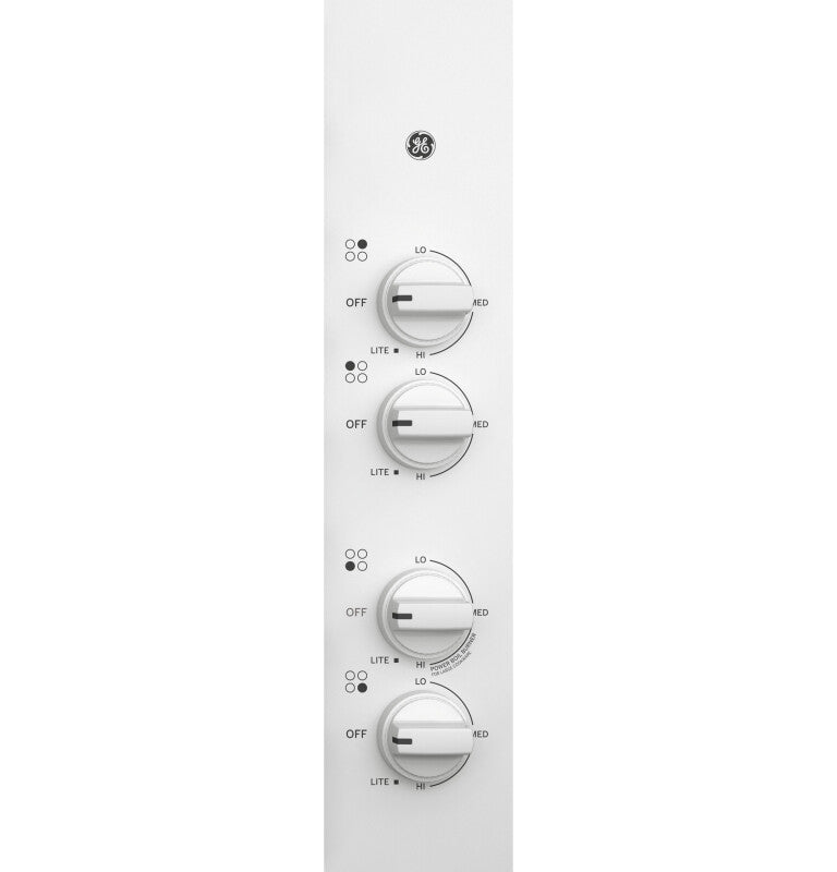 GE  30" Built-In Gas Cooktop with Dishwasher-Safe Grates - White (JGP3030DLWW)