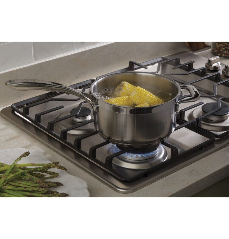 GE  30" Built-In Gas Cooktop with Dishwasher-Safe Grates - Stainless Steel (JGP3030SLSS)
