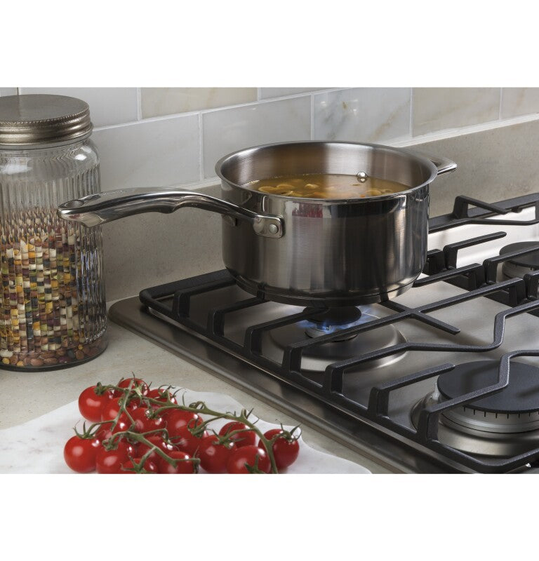 GE  30" Built-In Gas Cooktop with Dishwasher-Safe Grates - Stainless Steel (JGP3030SLSS)