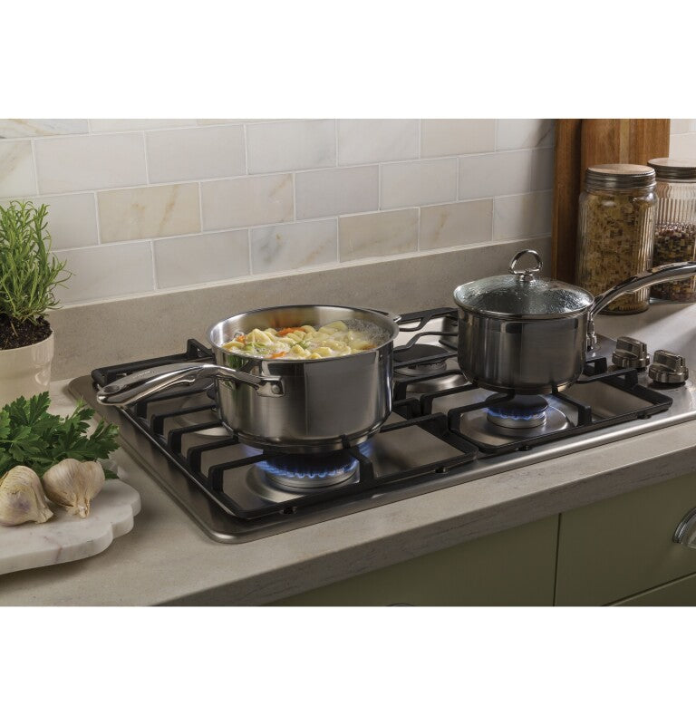 GE  30" Built-In Gas Cooktop with Dishwasher-Safe Grates - Stainless Steel (JGP3030SLSS)
