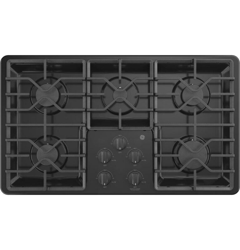 GE  36" Built-In Gas Cooktop with Dishwasher-Safe Grates - Black (JGP3036DLBB)