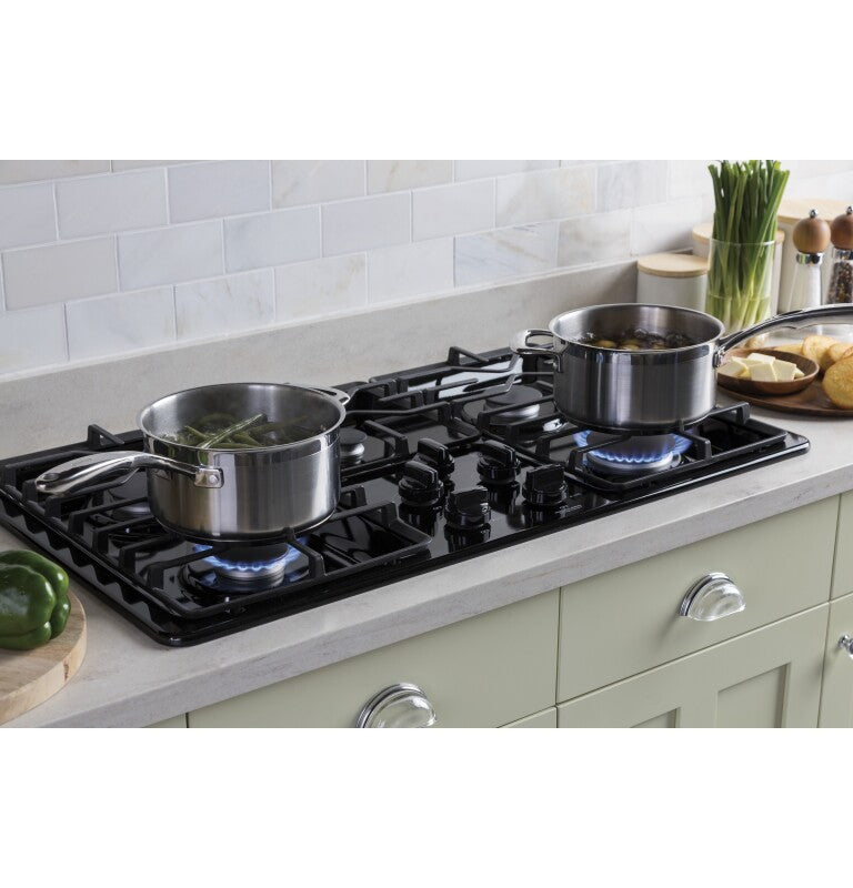 GE  36" Built-In Gas Cooktop with Dishwasher-Safe Grates - Black (JGP3036DLBB)