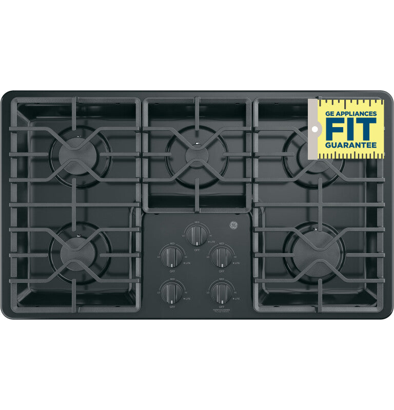 GE  36" Built-In Gas Cooktop with Dishwasher-Safe Grates - Black (JGP3036DLBB)