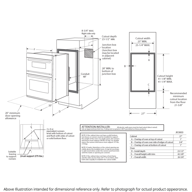 GE  27" Built-In Combination Microwave/Thermal Wall Oven - Stainless Steel (JK3800SHSS)