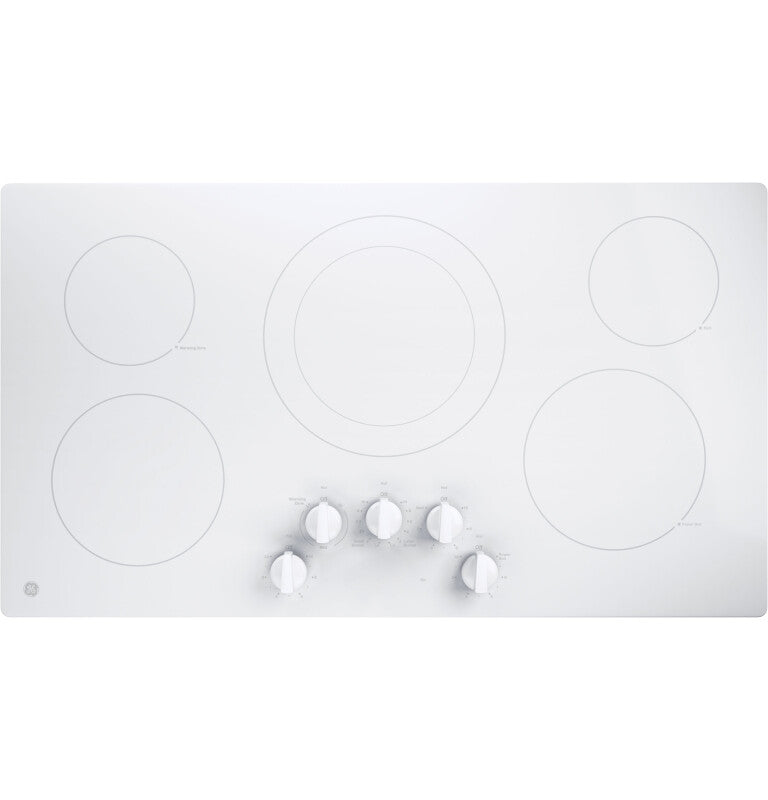 GE  36" Built-In Knob Control Electric Cooktop - White (JP3036TLWW)