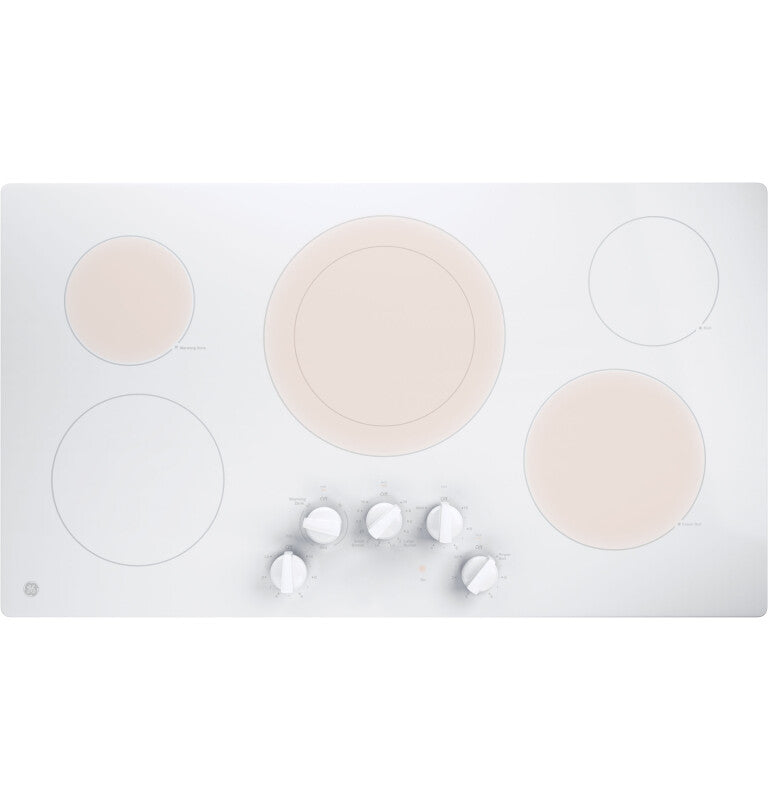 GE  36" Built-In Knob Control Electric Cooktop - White (JP3036TLWW)