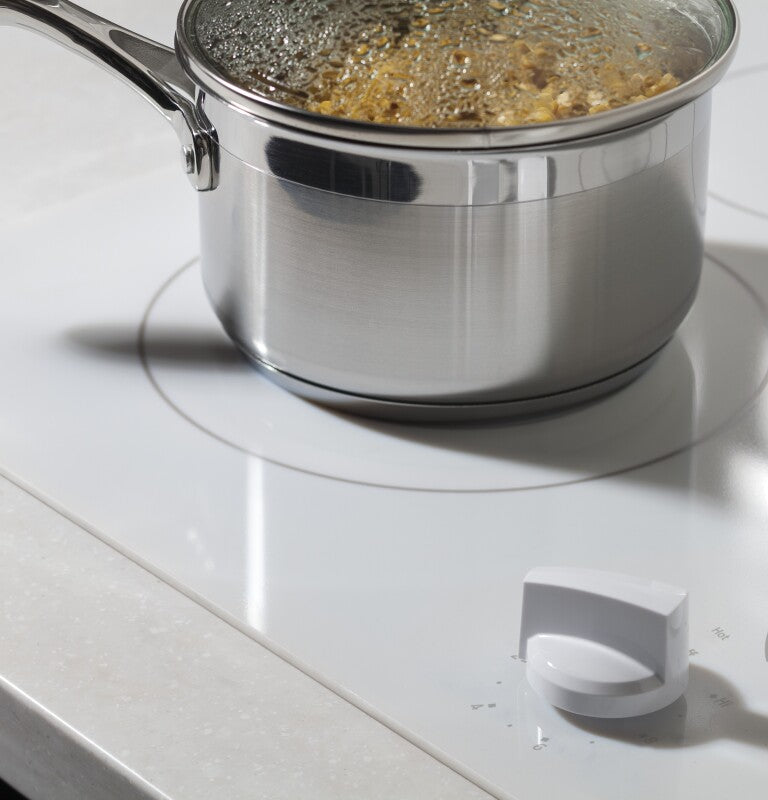 GE  36" Built-In Knob Control Electric Cooktop - White (JP3036TLWW)