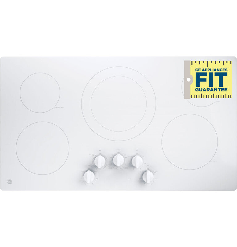 GE  36" Built-In Knob Control Electric Cooktop - White (JP3036TLWW)