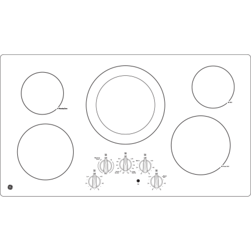 GE  36" Built-In Knob Control Electric Cooktop - White (JP3036TLWW)