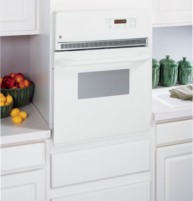 GE  24" Electric Single Self-Cleaning Wall Oven - White on White (JRP20WJWW)