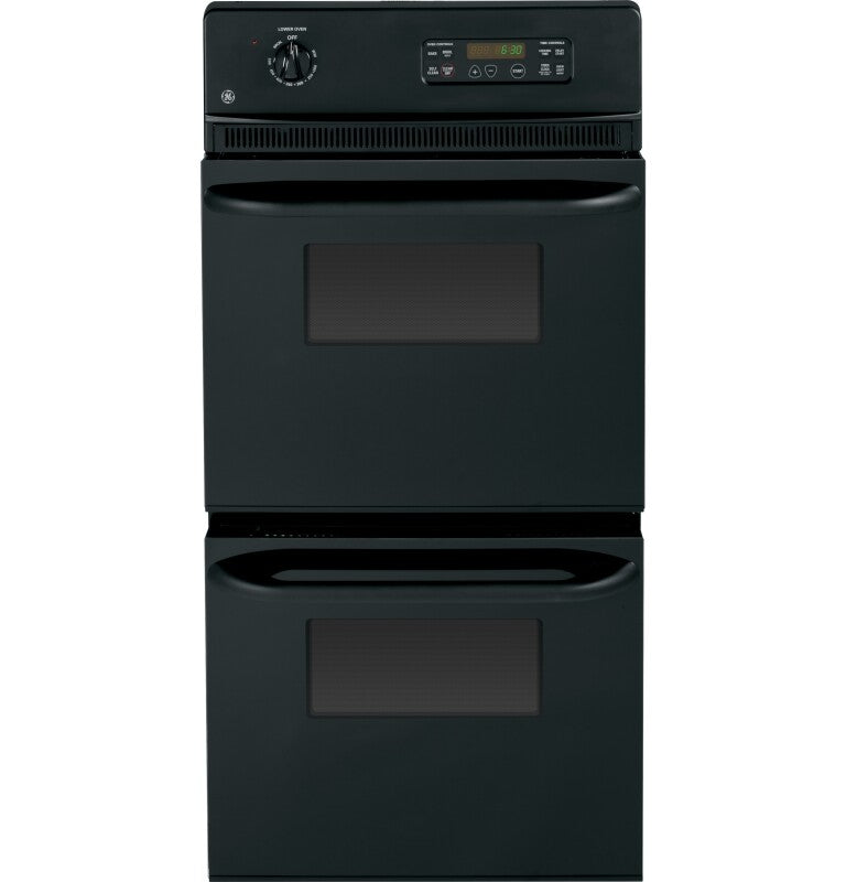 GE  24" Double Wall Oven - Black on Black (JRP28BJBB)