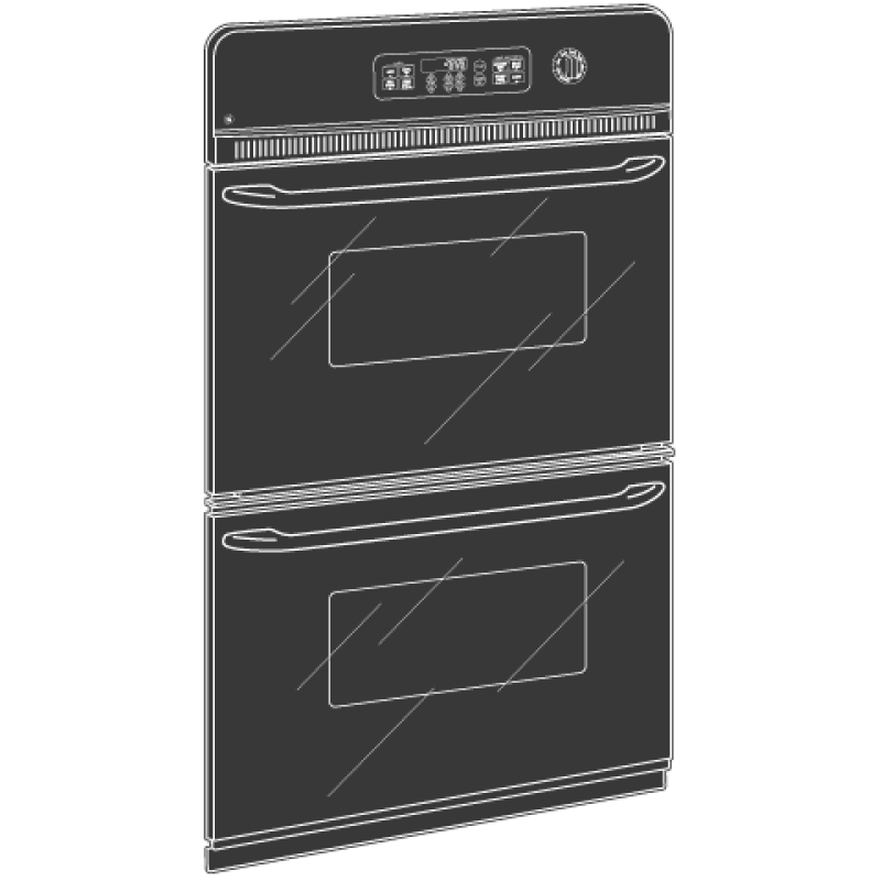 GE  24" Double Wall Oven - Black on Black (JRP28BJBB)